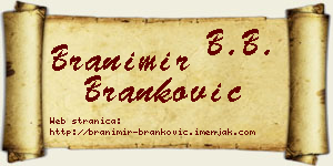 Branimir Branković vizit kartica